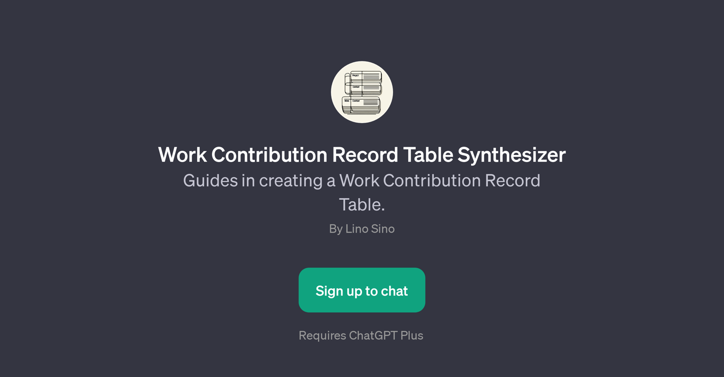 Work Contribution Record Table Synthesizer website