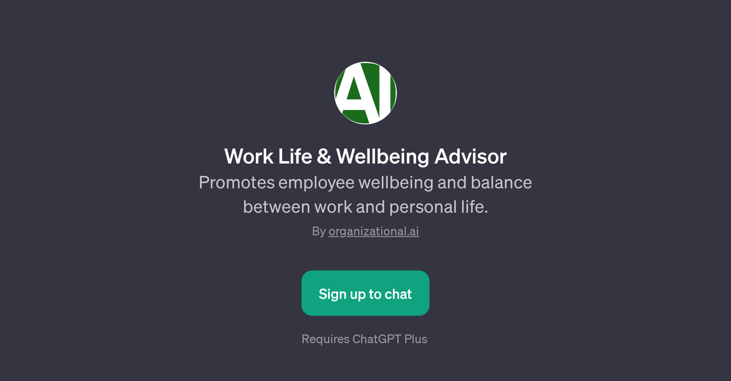 Work Life & Wellbeing Advisor website