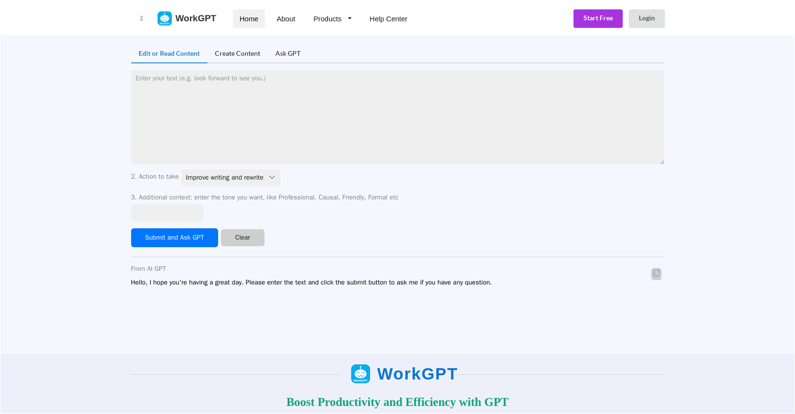 WorkGPT website