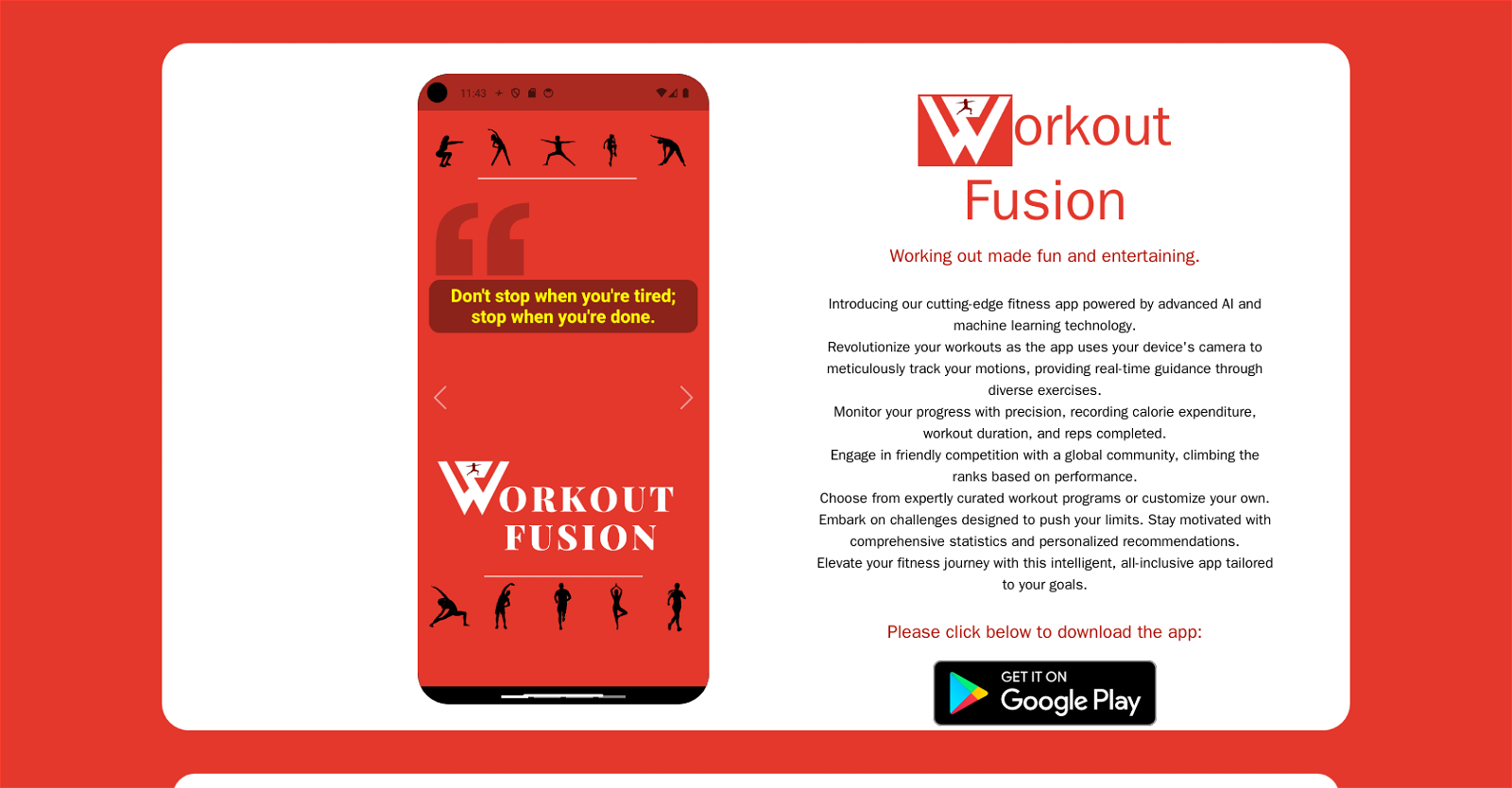 Workout Fusion website