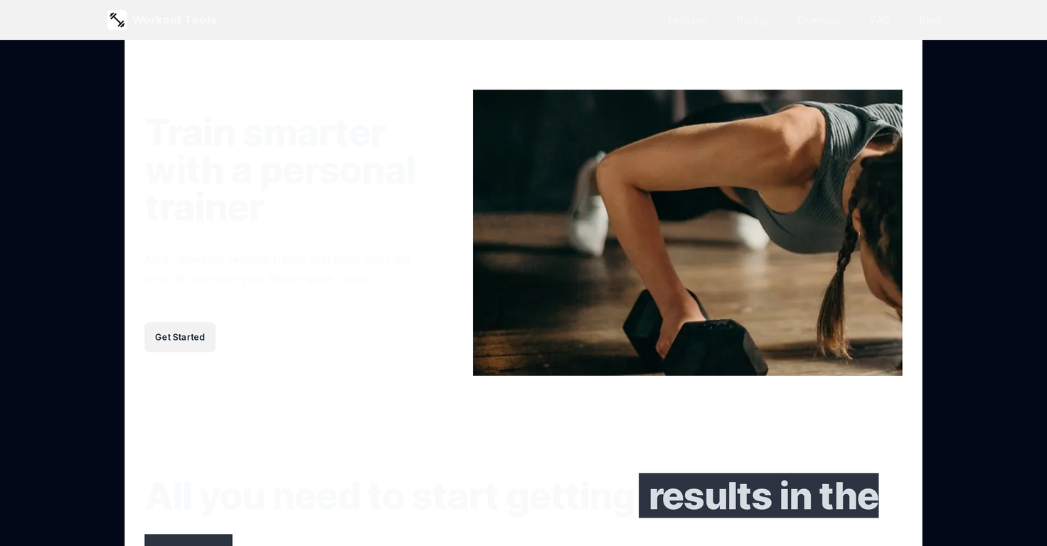 Workout Tools website