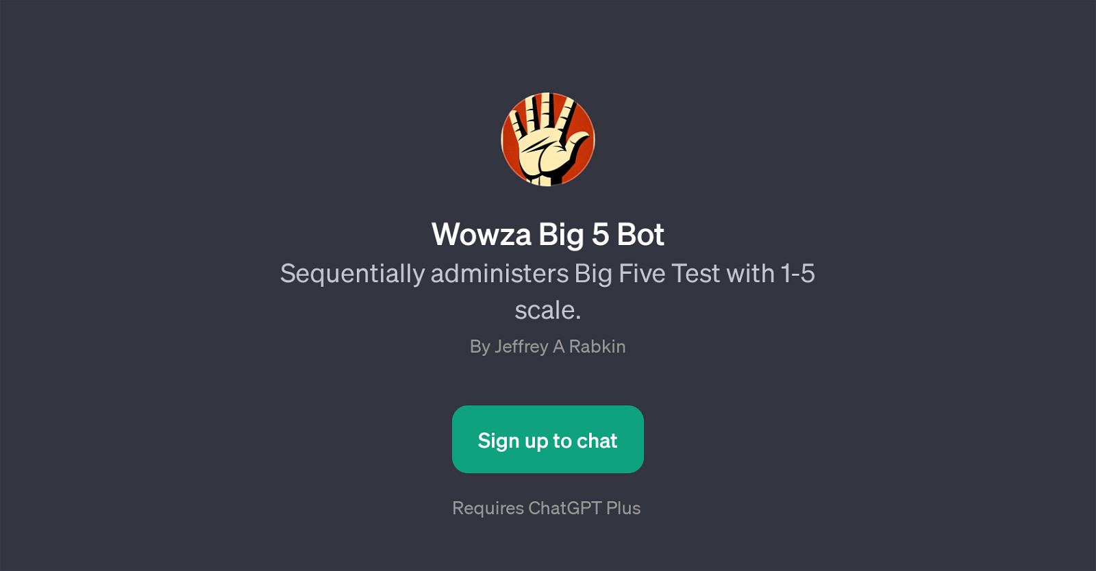 Wowza Big 5 Bot website