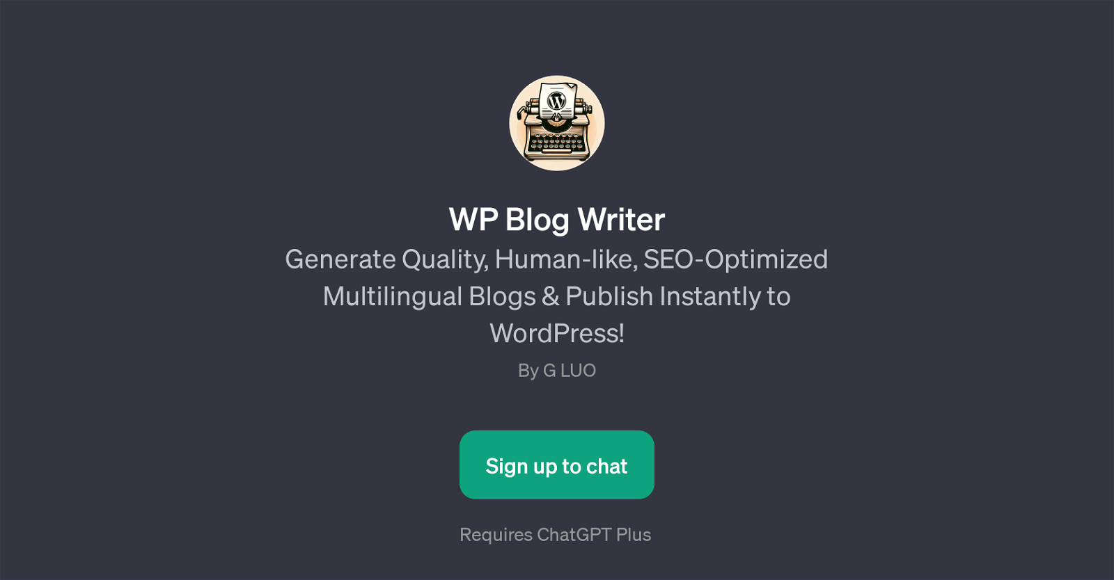 WP Blog Writer website