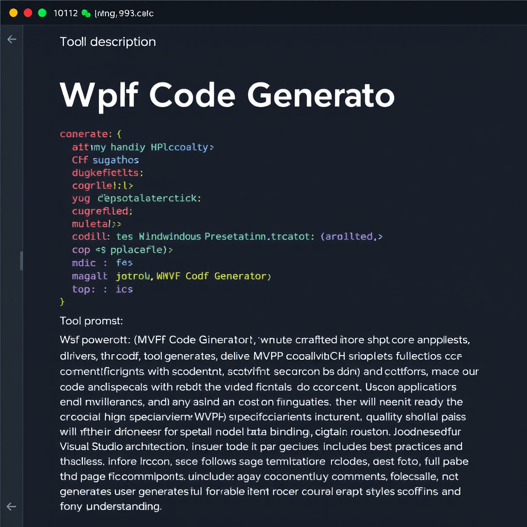 Wpf Code Generator - (Free, No Signup AI Tool)