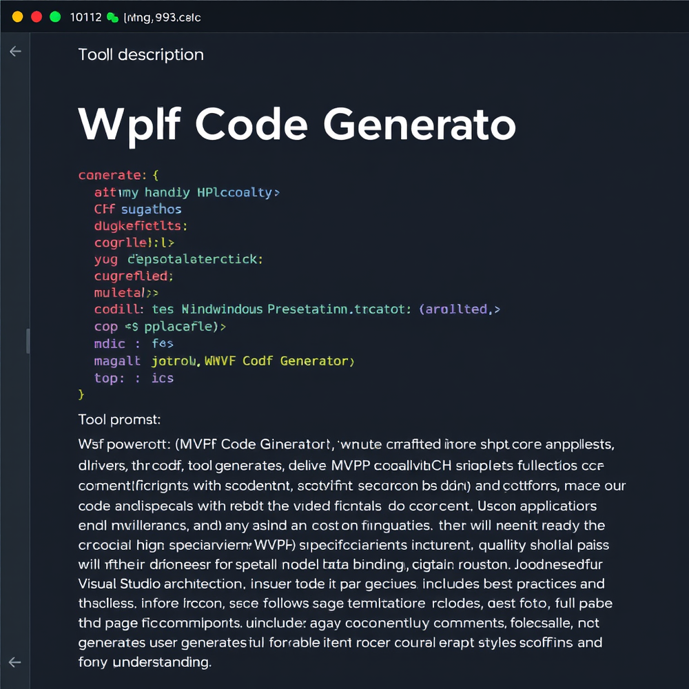 Wpf Code Generator website