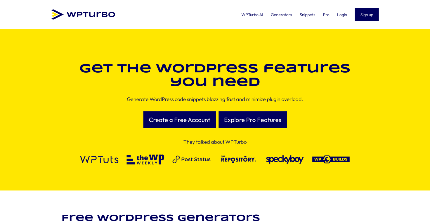 WPTurbo website