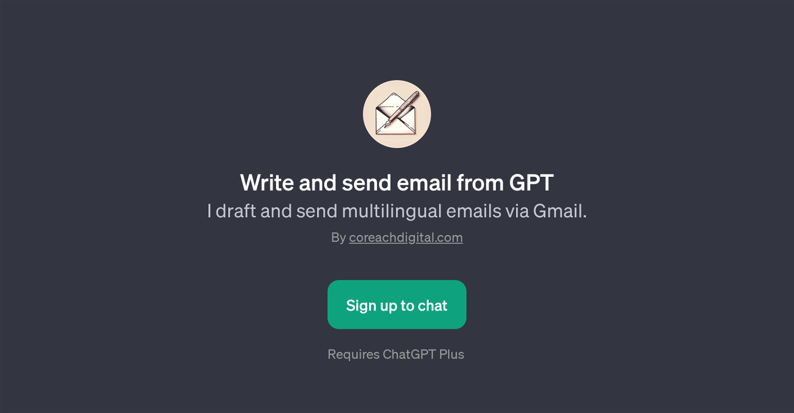 Write and send email from GPT website