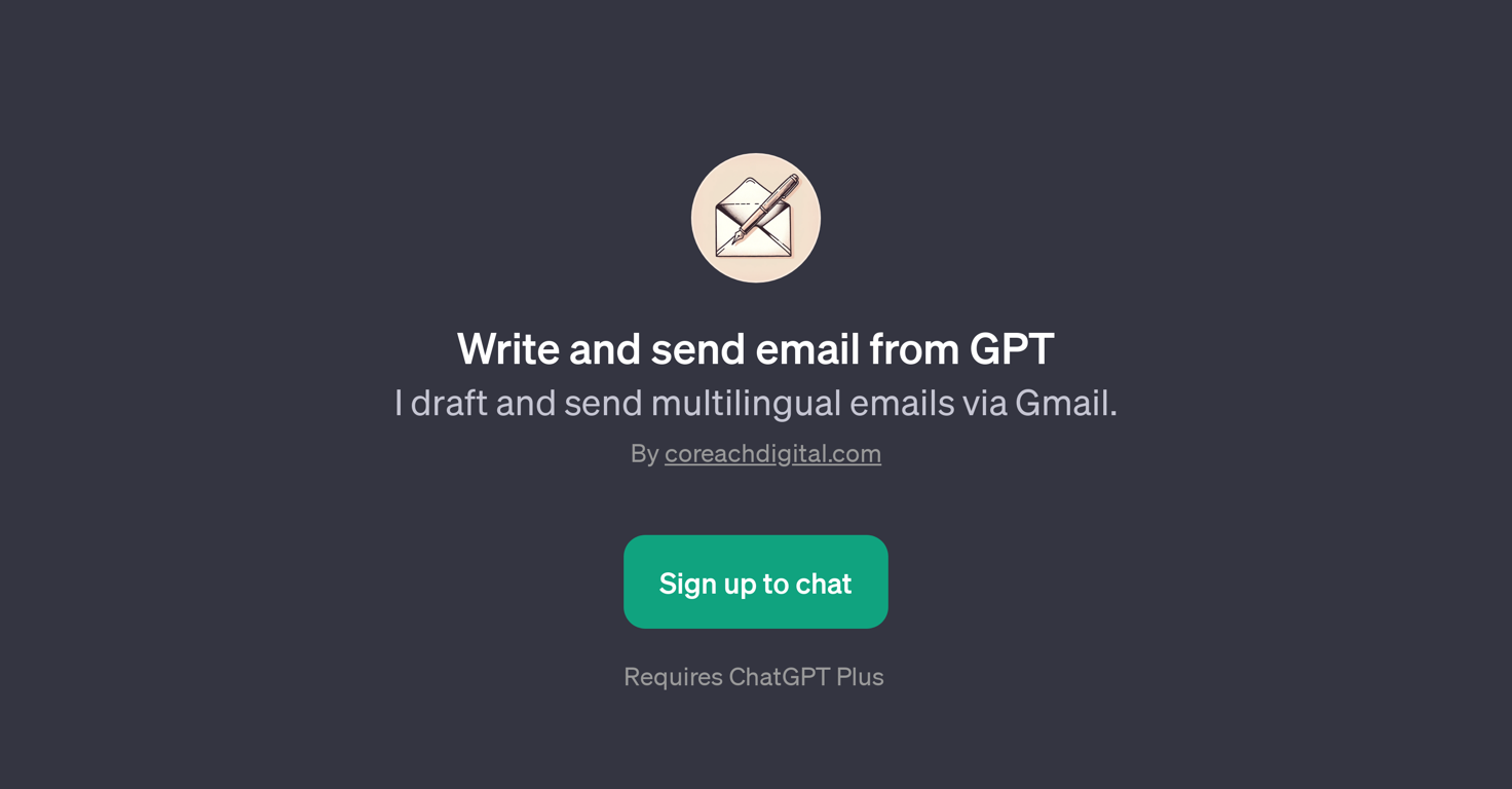 Write and send email from GPT website
