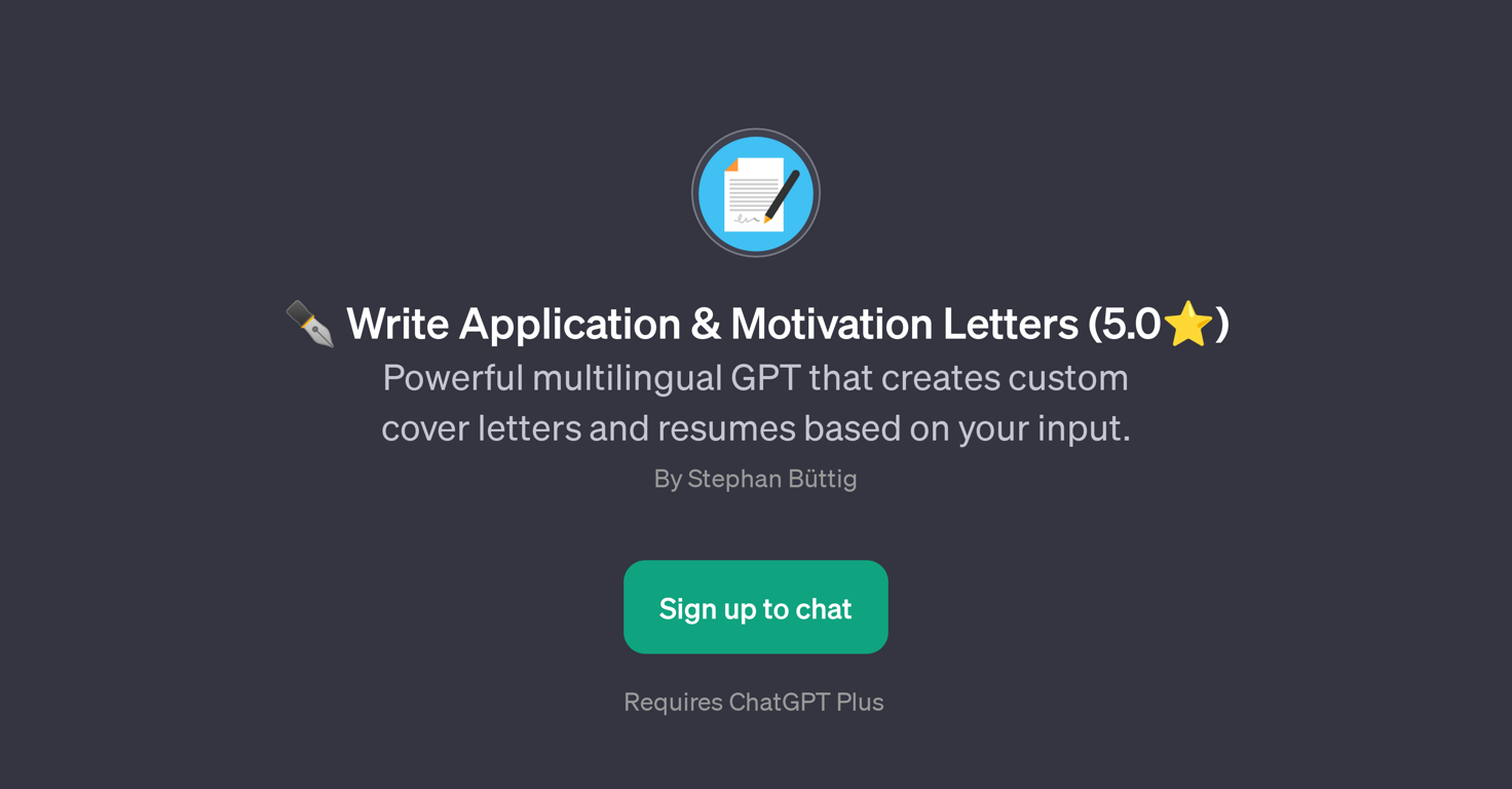 Write Application & Motivation Letters website
