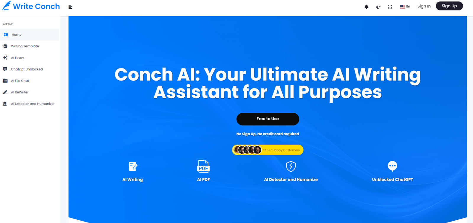 Write Conch AI website