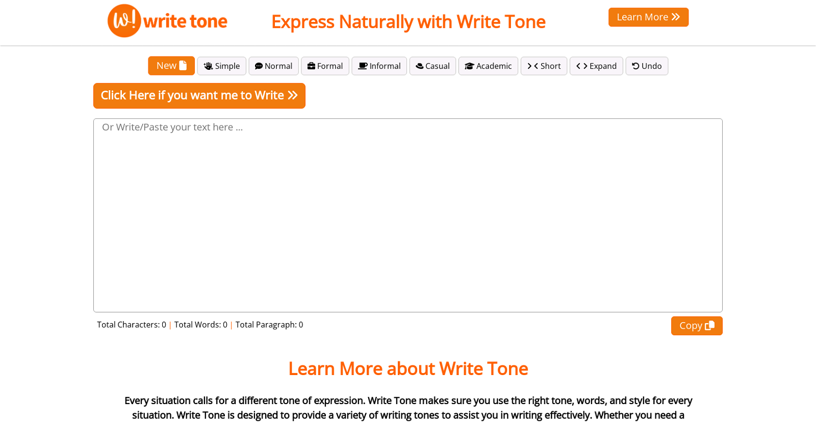 Write Tone website