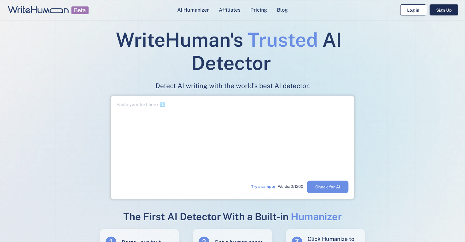 WriteHuman: AI Detector website