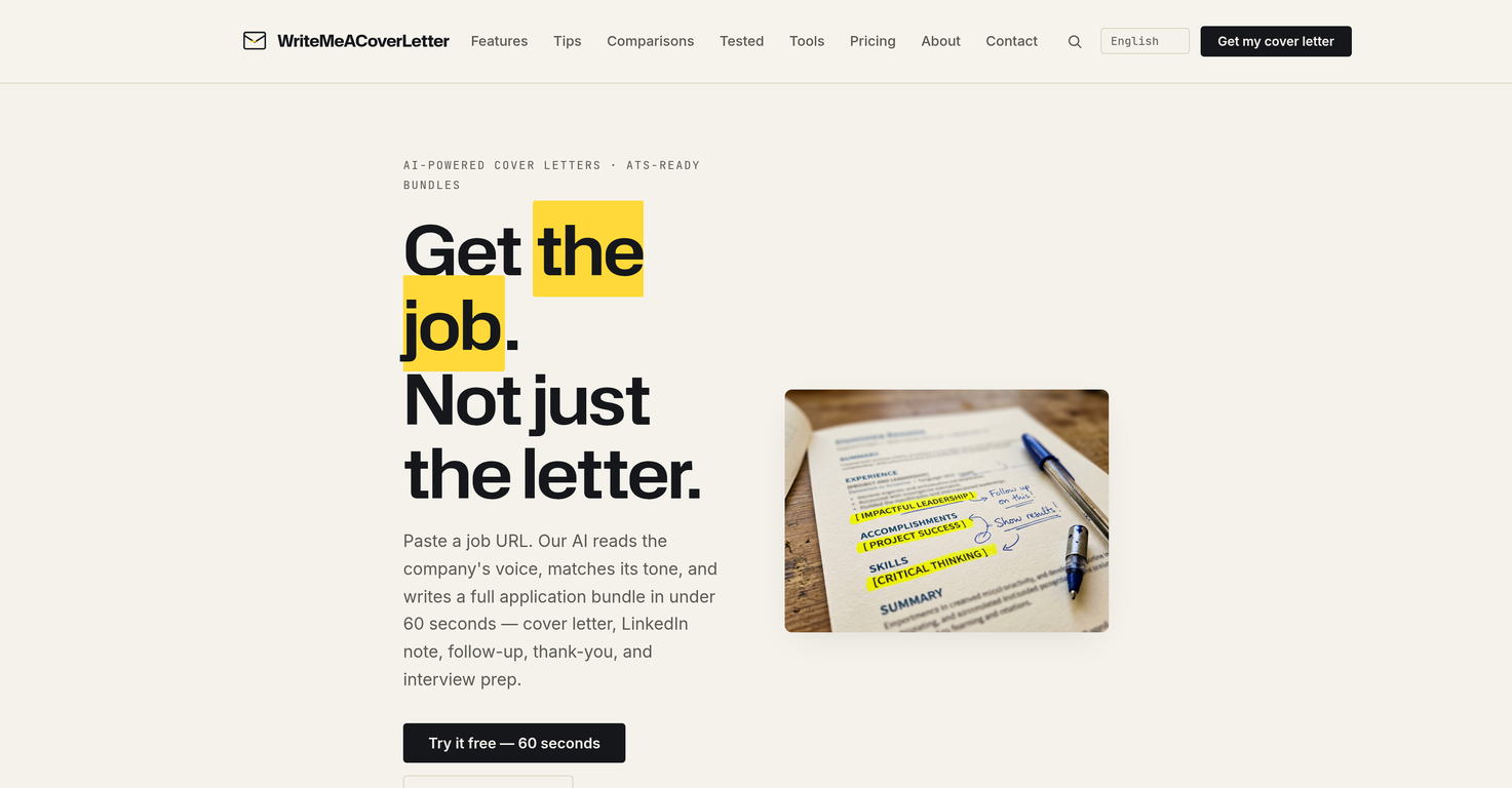 Write Me A Cover Letter website