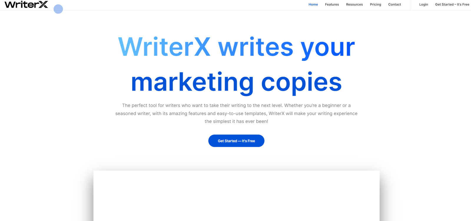 WriterX website