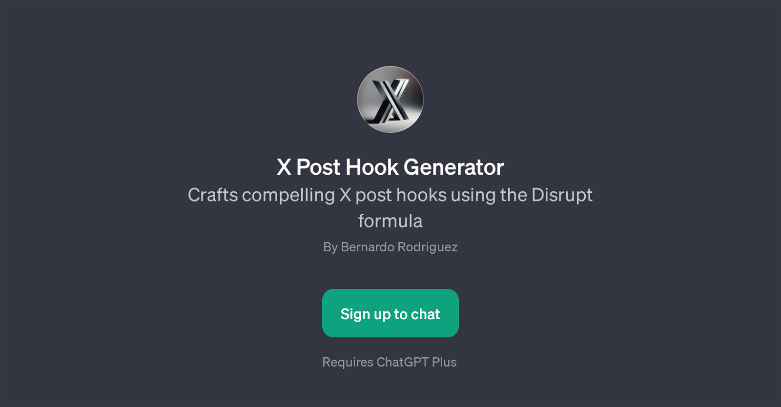 X Post Hook Generator website