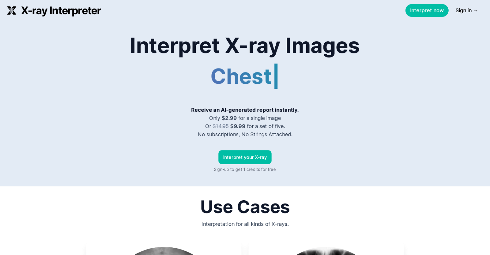 X-ray Interpreter website