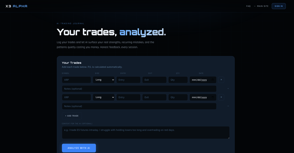 X3 Alpha website