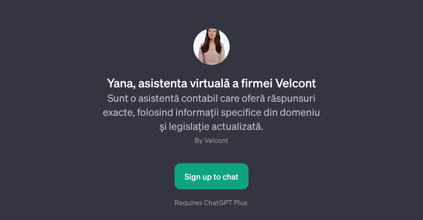 Yana, the Virtual Assistant of Velcont website