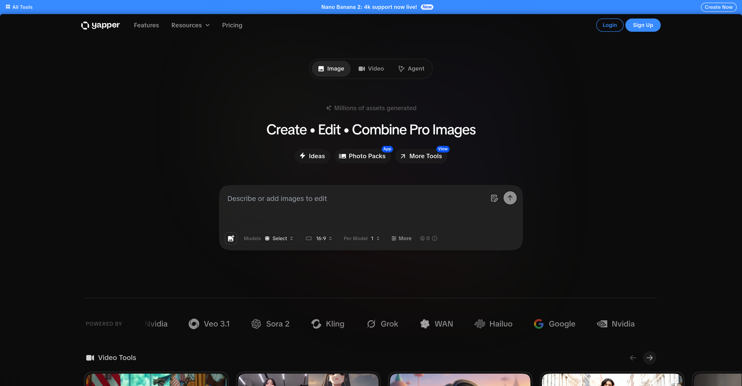 Yapper - AI Content Studio website