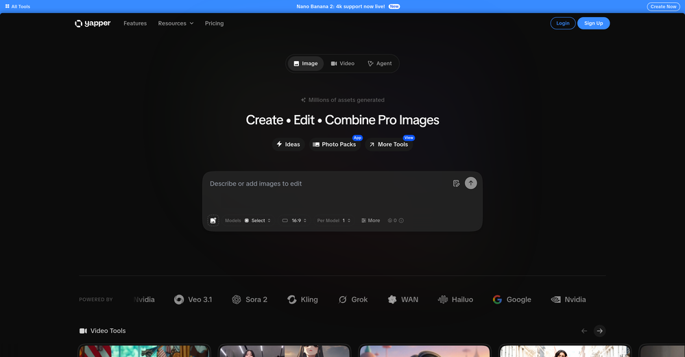 Yapper - AI Content Studio website