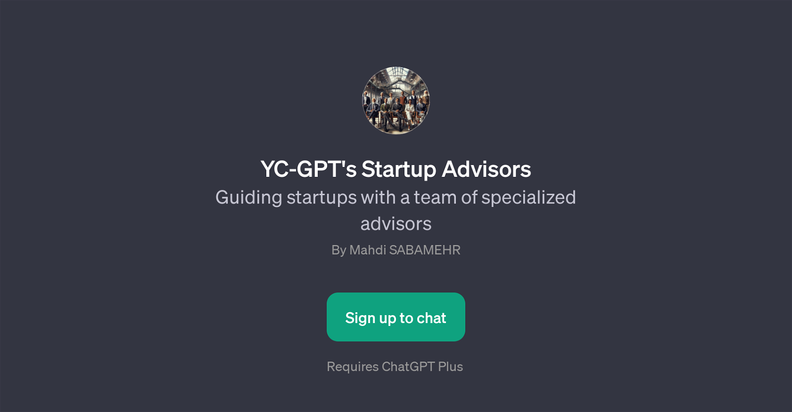 YC-GPT's Startup Advisors website