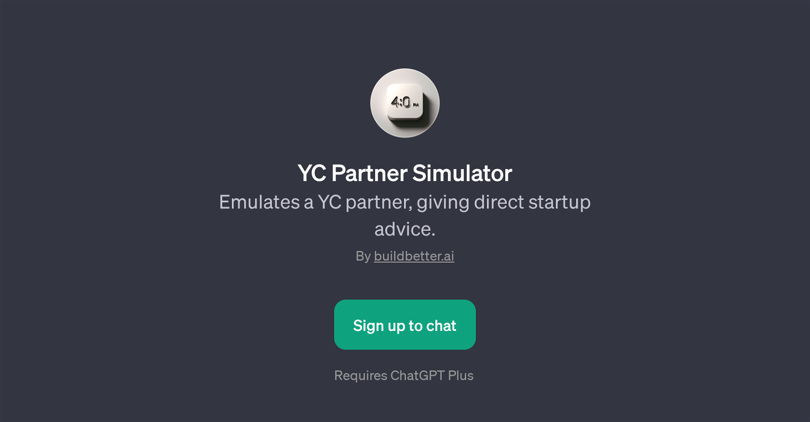 YC Partner Simulator website