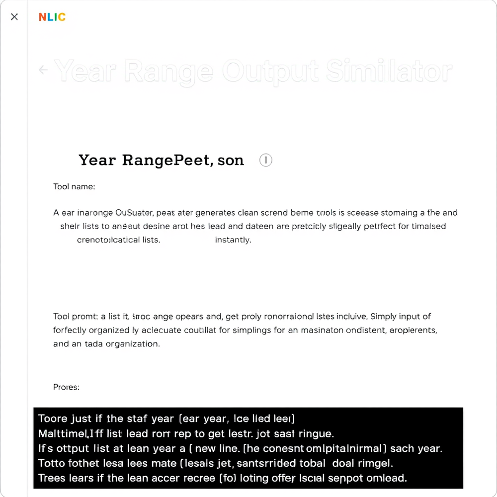 Year Range Output Simulator website