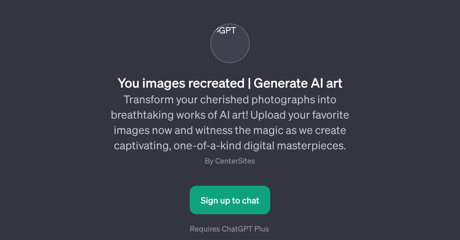 You Images Recreated | Generate AI Art website