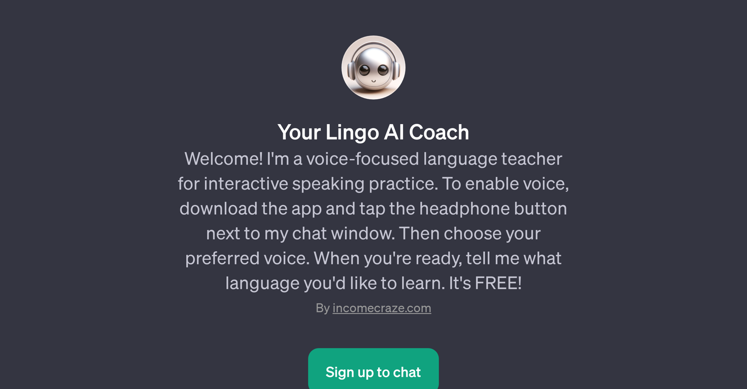 Your Lingo AI Coach website
