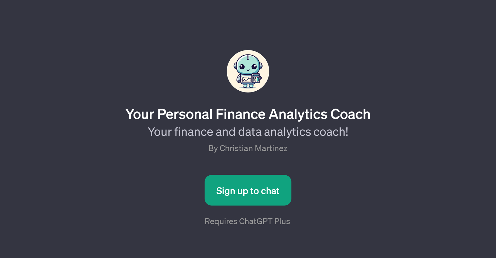 Your Personal Finance Analytics Coach website