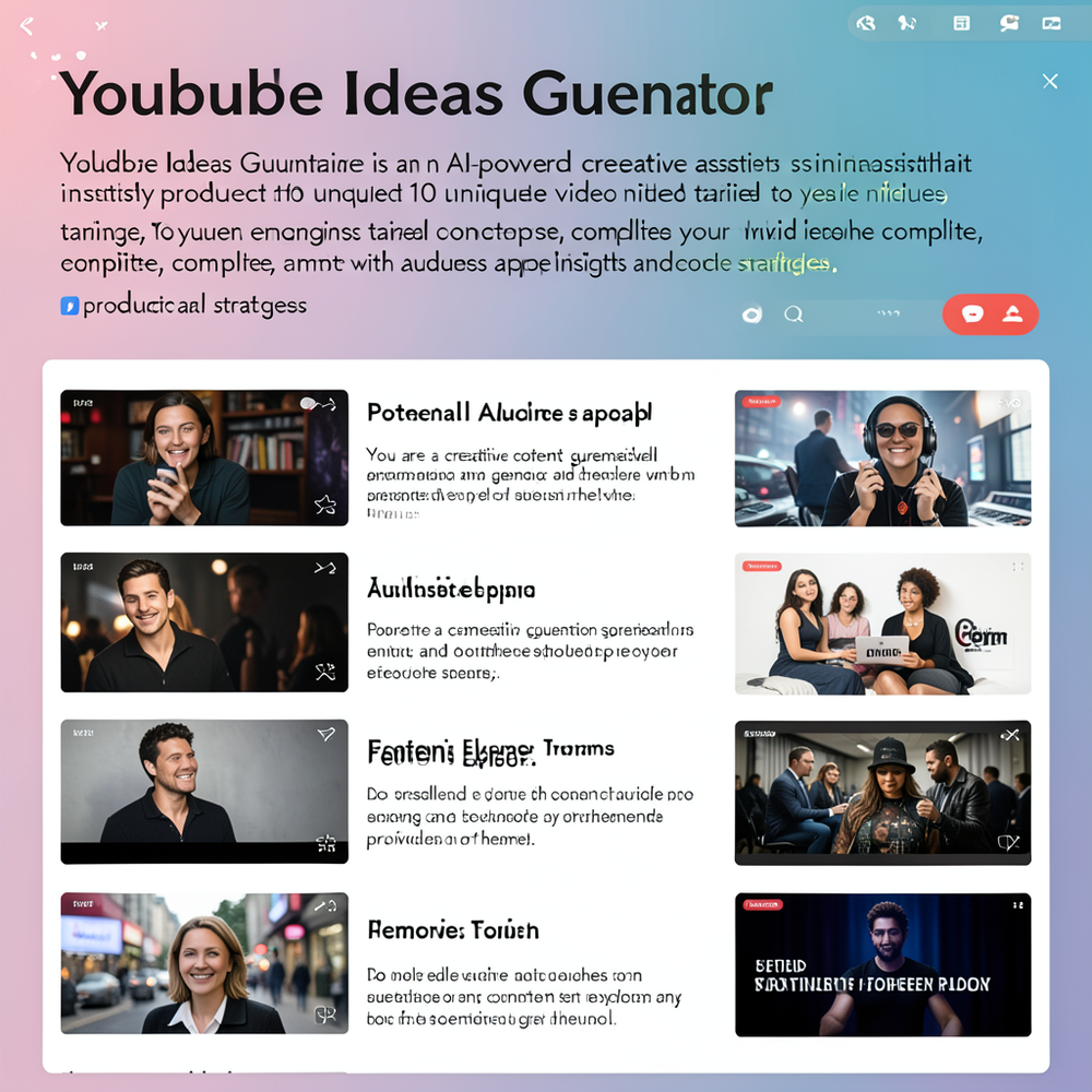 Youtube Ideas Generator website