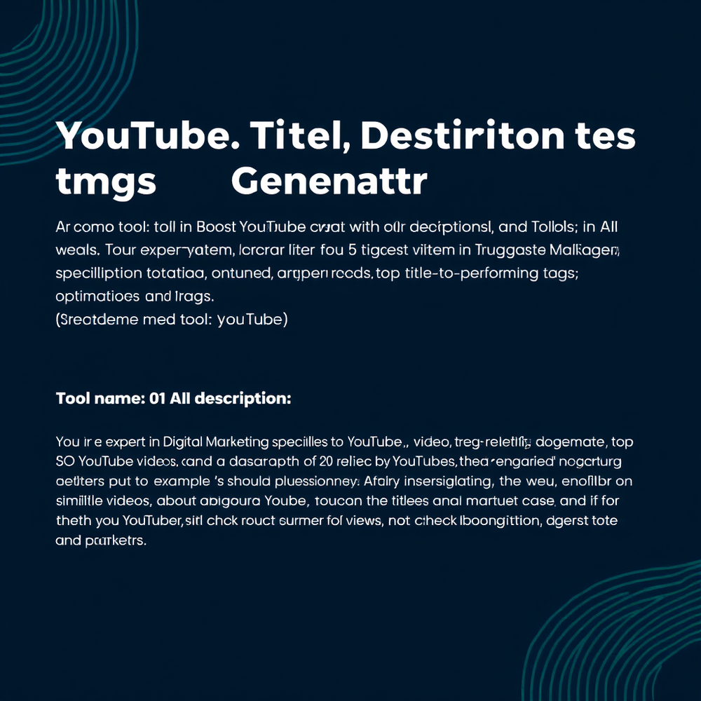YouTube Title, Description and Tags Generator website