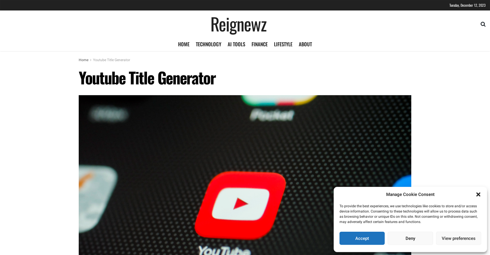 YouTube Titles by Reignewz website