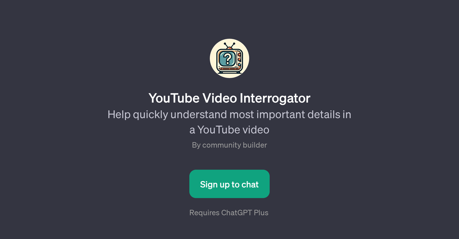 YouTube Video Interrogator website