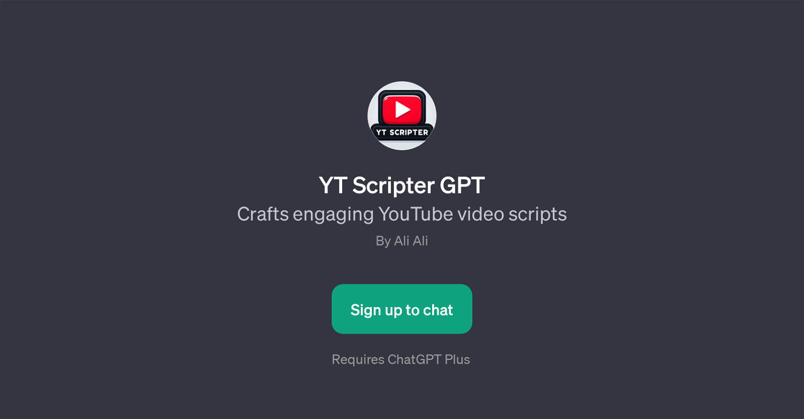 YT Scripter GPT website