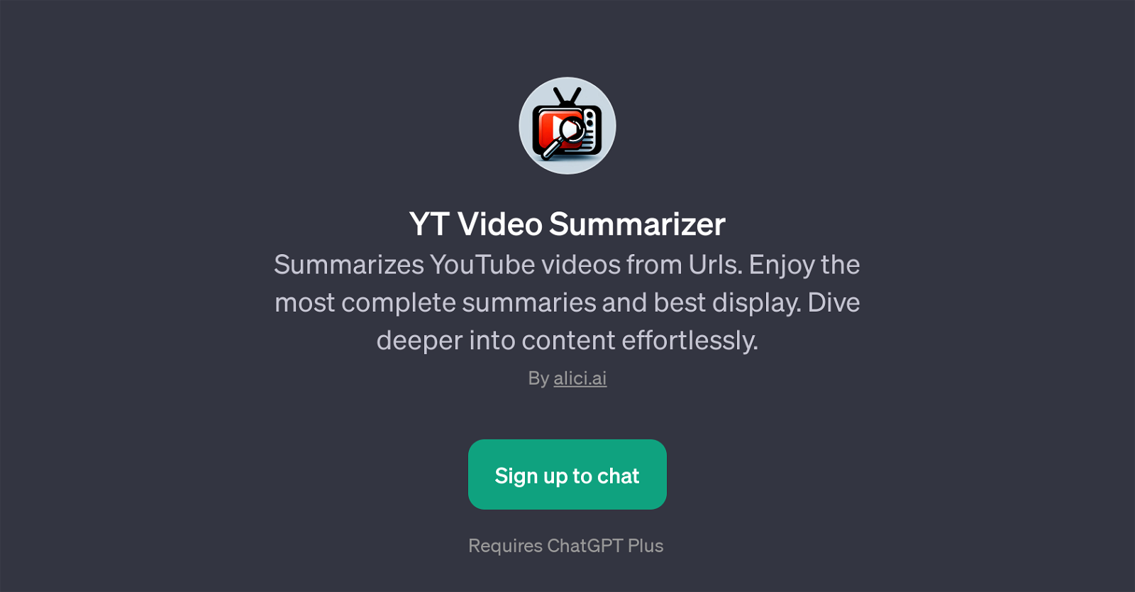 YT Video Summarizer website