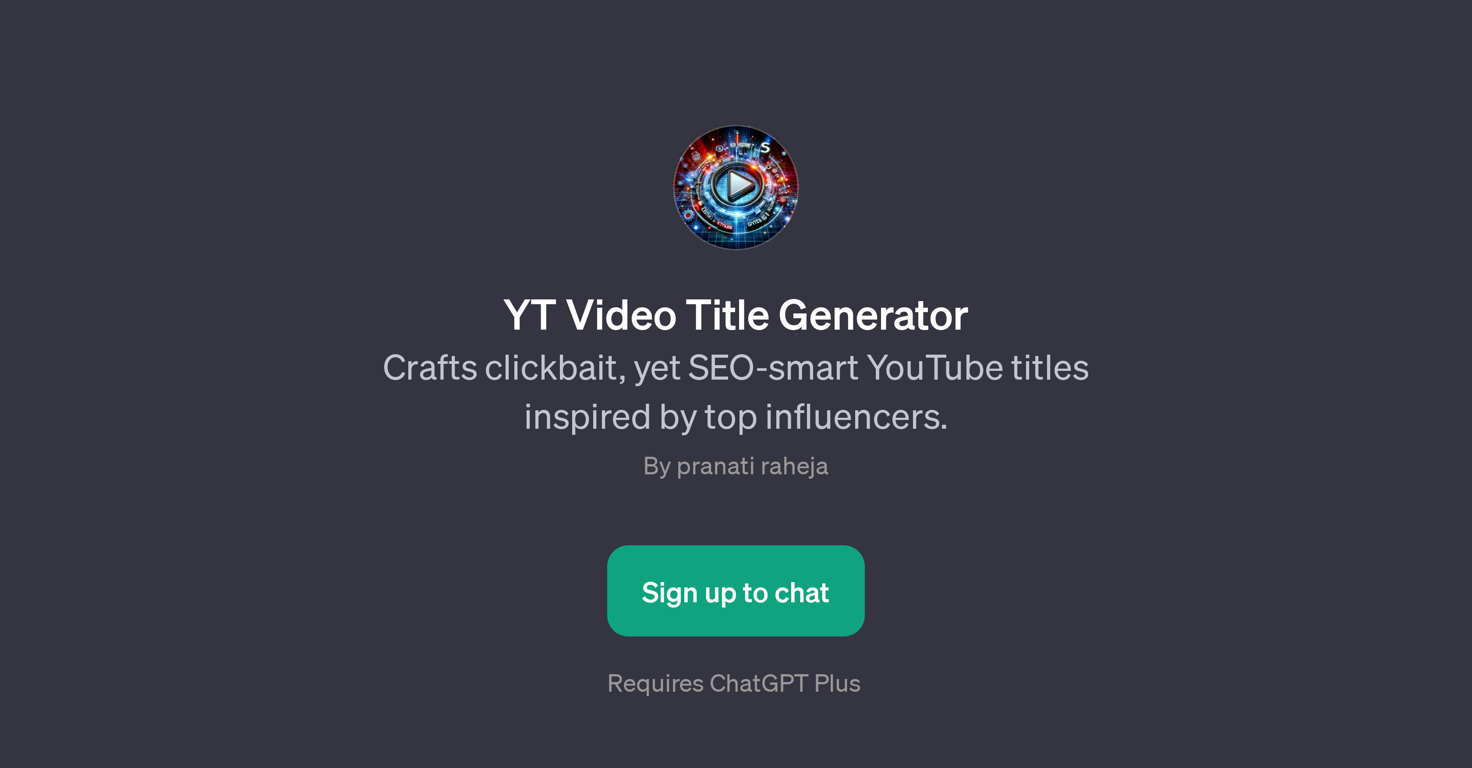 YT Video Title Generator website