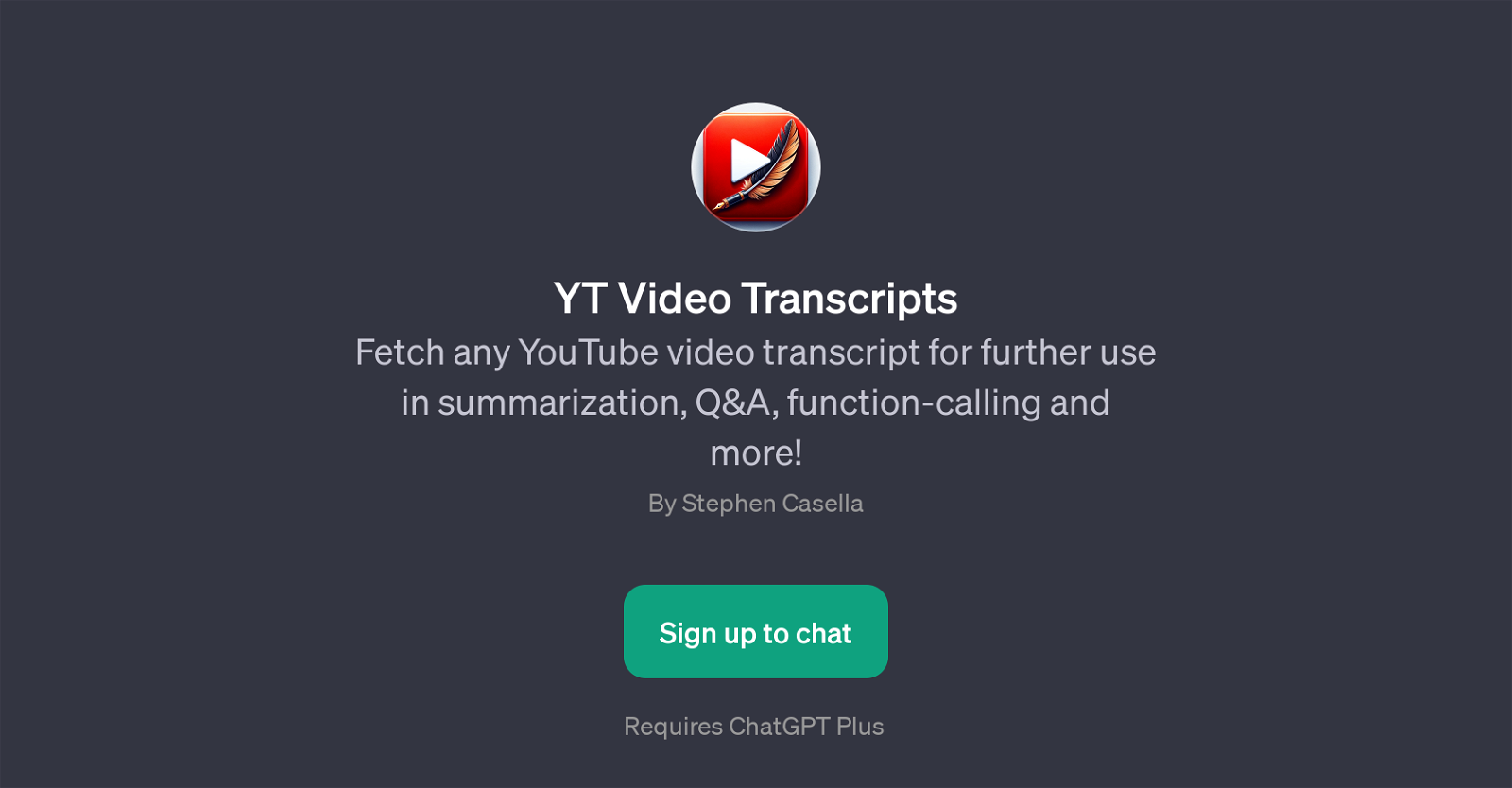 YT Video Transcripts website