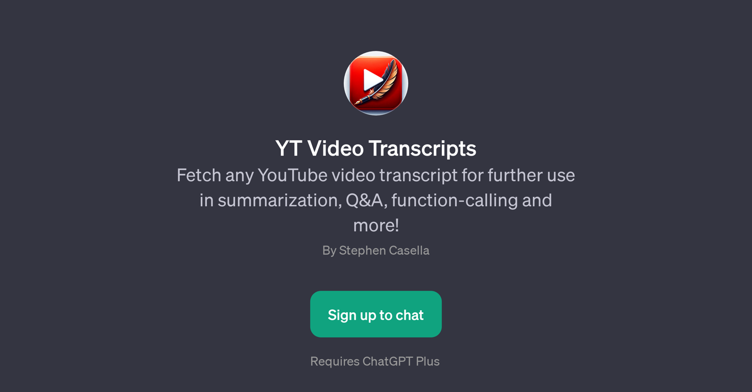YT Video Transcripts website