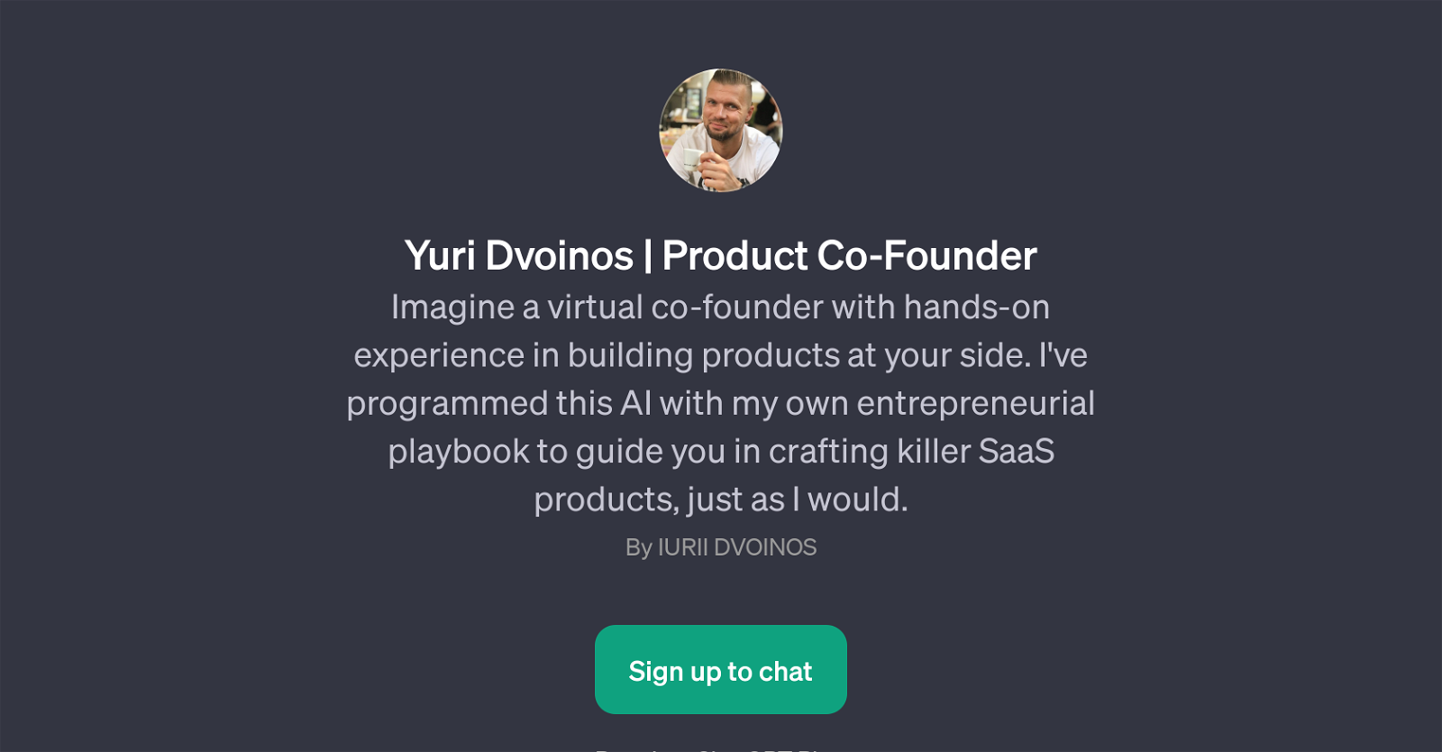Yuri Dvoinos | Product Co-Founder website