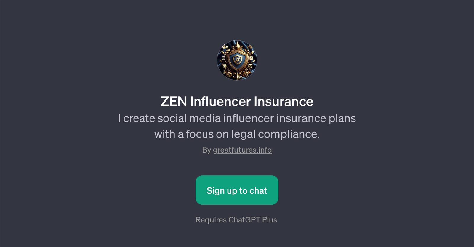 ZEN Influencer Insurance website