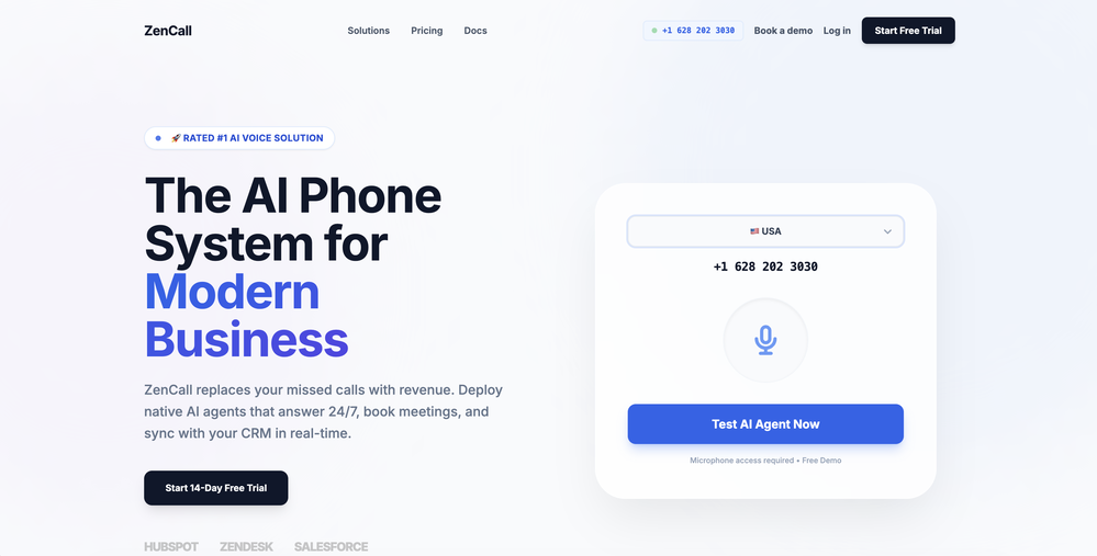 ZenCall website