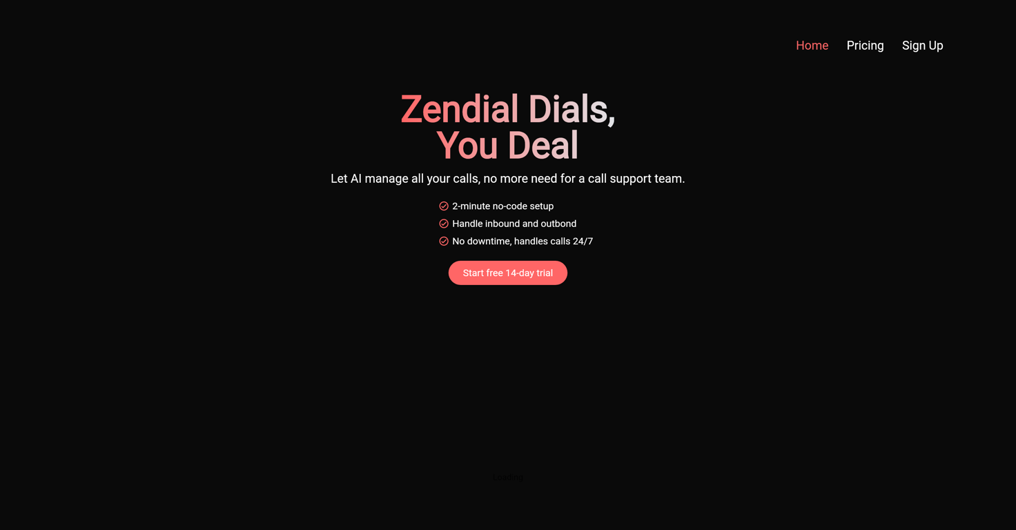 Zendial website