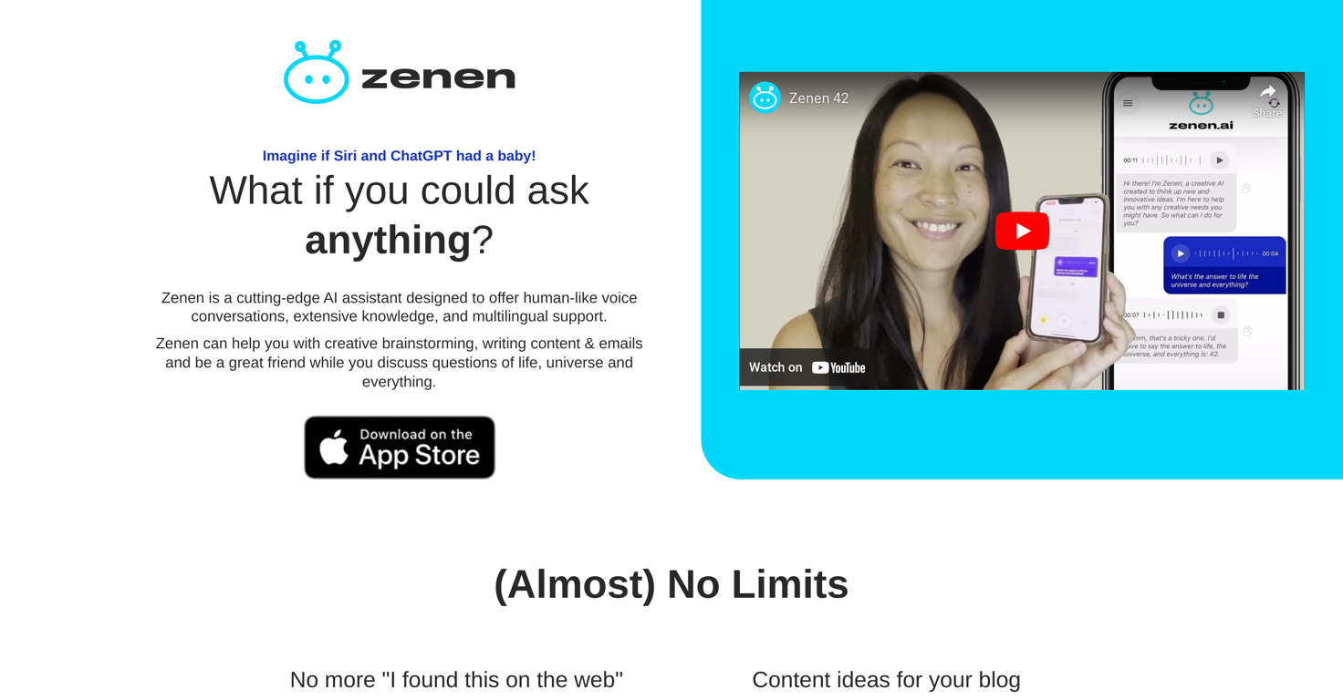 Zenen AI website