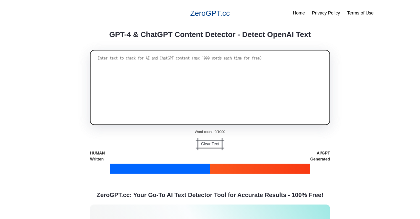 ZeroGPT.CC website