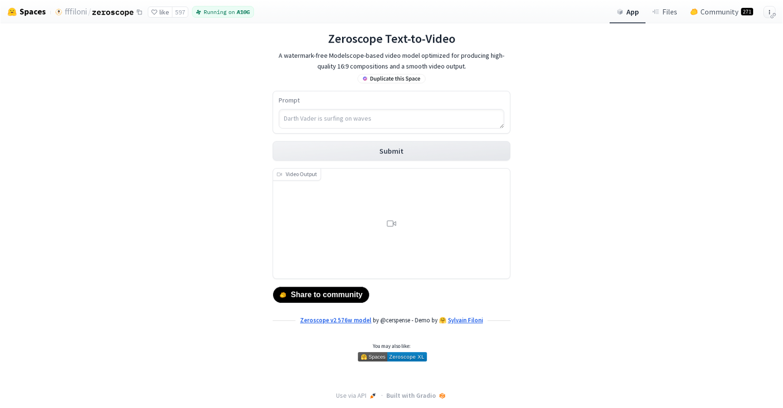 Zeroscope website