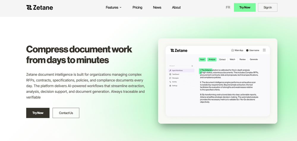 Zetane website