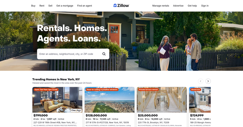 Zillow website