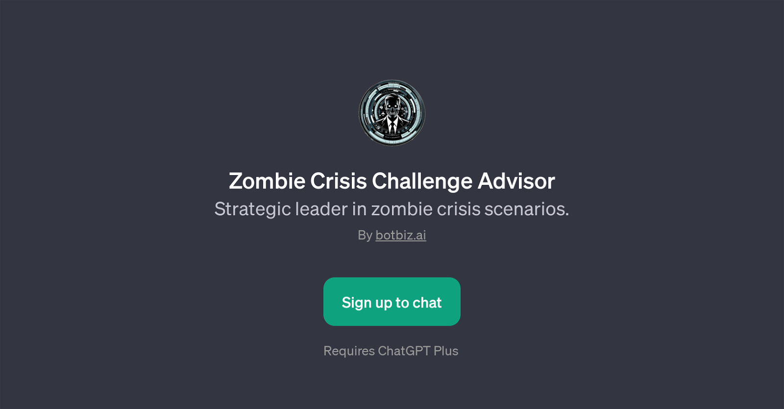 Zombie Crisis Challenge Advisor website