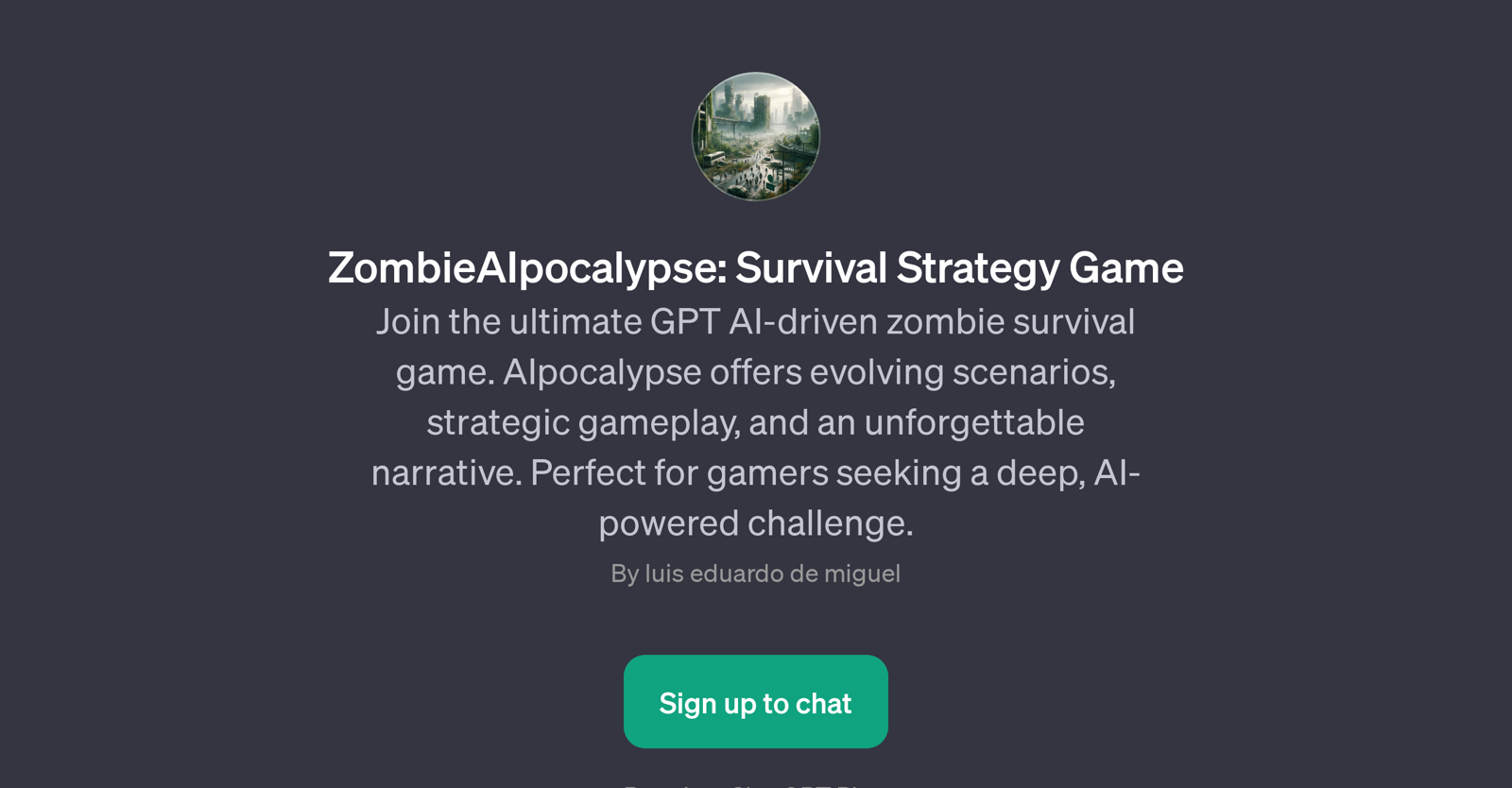 ZombieAIpocalypse: Survival Strategy Game website